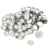 100 Stück Button Rohlinge, 32MM Pin Buttons Zubehör Ansteckbuttons Set mit Sicherheitsnadel...